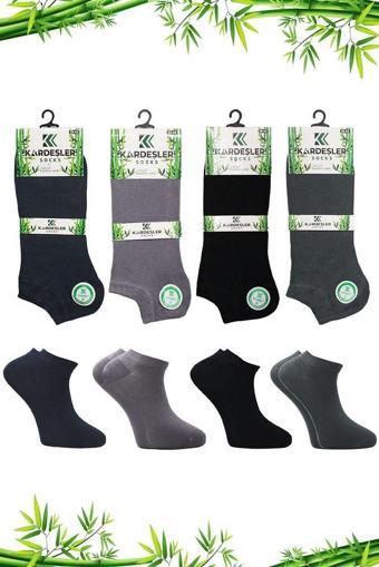 Bambu Erkek Patik Asorti Çok Renkli Çorap Dikişsiz 4'lü Paket