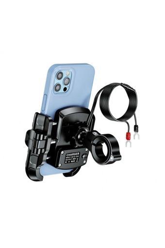 Nukrotech Mr Plus Motosiklet Telefon Tutucu Usb-c Şarjlı (GİDON VE AYNA BAĞLANTI APARATLI)