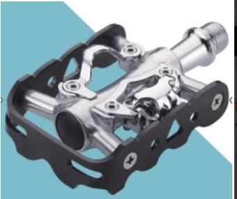 Briviga Bisiklet Pedal HF-707 MTB/TREKKING Tek Taraf Kilitli Alüminyum BARREL CR-MO Mil Gümüş 101x63mm 328g/pr