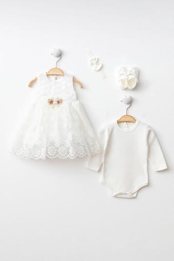 Petite Ponpon Baby Kız Bebek Mevlüt Elbisesi 4'Lü Set