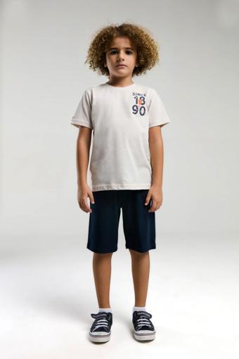 U.S. Polo Assn. Erkek Çocuk Krem Bermuda Takım