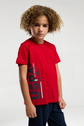 U.S. Polo Assn. Erkek Çocuk Kırmızı Kısa Kol Pijama Takım
