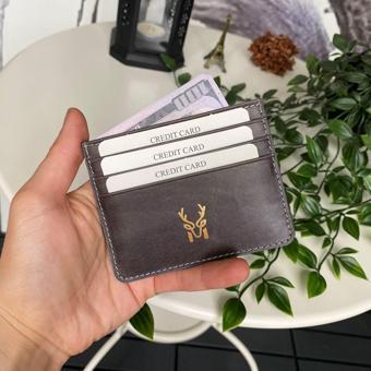 Modica Ducal - Hakiki Deri Ultra İnce Kartlık, Minimalist Kredi Kartı Kılıfı, Slim Kart Koruyucu, Ön