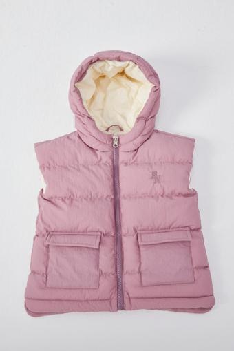 Benitto Kids Kapüşonlu Kız Bebek Çocuk Yelek 51305