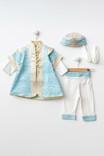 Petite Ponpon Baby Erkek Bebek  Mevlütlük Şehzade Sünnetlik Sünnet Kıyafeti Erkek Çocuk 0-6 Ay