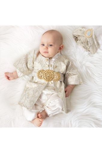 Petite Ponpon Baby Erkek Bebek Mevlütlük Şehzade Sünnetlik Sünnet Kıyafeti Erkek Çocuk 0-6 Ay