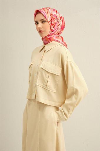 Armine Desenli Saf İpek Twill Eşarp 9323-33