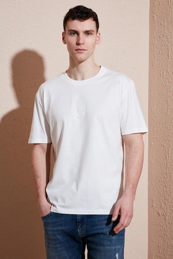 Buratti Pamuklu Regular Fit Bisiklet Yaka Erkek T Shirt 5902948 EKRU