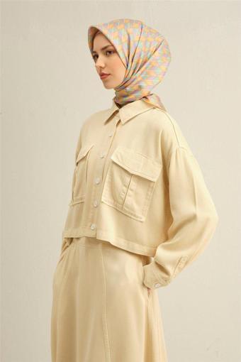 Armine Desenli Saf Ipek Twill Eşarp 9309-51