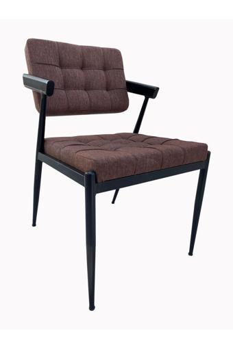 Evim-E Aksesuar 1.2 Mm Z Metal Yarım Kollu Sandalye - Siyah-Mufak&Salon&Cafe Sandalyesi