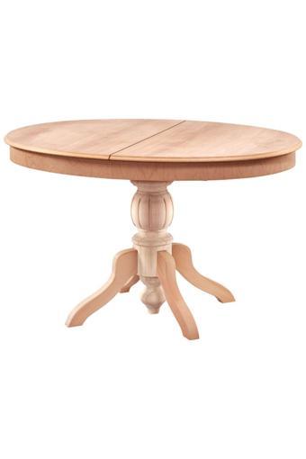 Evim-E Aksesuar 90X130 Cm Baba Ayaklı Oval Raylı Açılır Masa Ahşap Ham&Cilasız