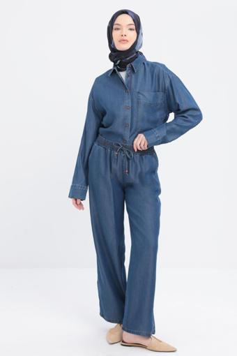 Allday Kadın Beli Lastikli Denim Pantolon