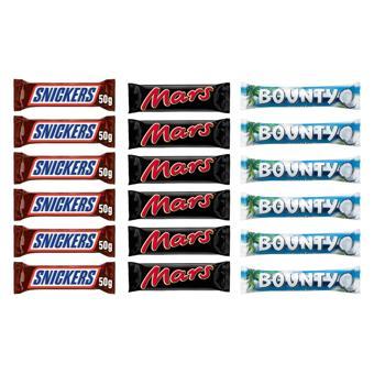 Snickers - Mars - Bounty 18 li Karma Paket