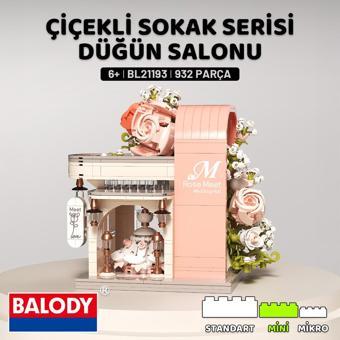 Balody Çiçekli Sokak Serisi – Düğün Salonu (BL21193) – Mini Blok Yapı Oyuncakları Seti