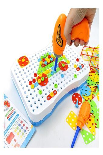 Creative Mosaic Eğitici 3d Matkaplı Yaratıcı Tamir Seti Geometrik Puzzle Parçalı Çantalı