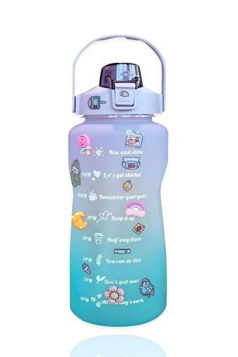 Motivasyon Su Matarası 2 Litre Sticker Ve Figür Hediyeli! Tritan Spor Matarası Soft Color