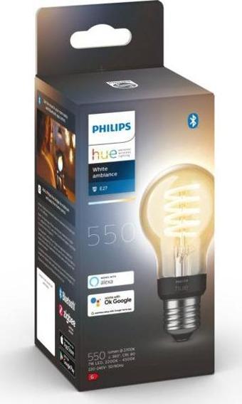 Philips Hue 7W Filament A60 E27 Akıllı Ampul