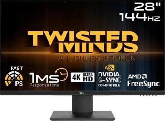 TWISTED MINDS 28 TM28EUI UHD 4K 144Hz 1MS HDMI DP GSYNC PS/XBOX RGB IPS GAMİNG MONİTÖR