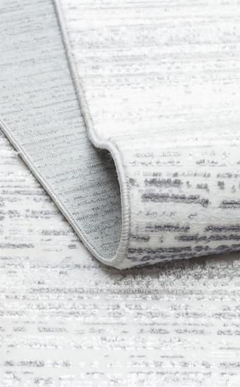 Sateen Koleksiyonu Makinede yıkanabilen, kolay kullanımlı kaymaz taban halı ST101 Açık Gri