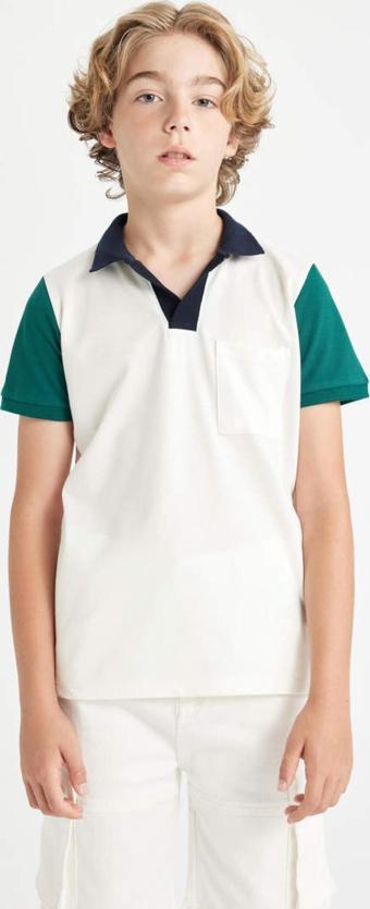 Defacto Erkek Çocuk Pike Kısa Kollu Polo Tişört C4906A8