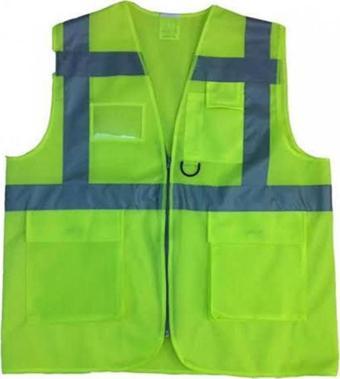 Proofmoto Yelek Reflektörlü Cepli Neon Sarı X-large