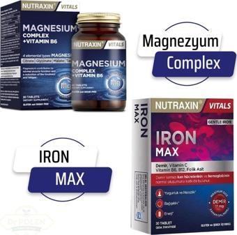 Nutraxin Magnezyum Complex 60 Tablet 125 Mg & Nutraxin Iron Max 17 Mg