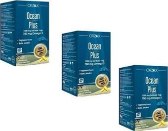 Ocean Plus 1200 Mg Omega 3 Saf Balık Yağı 30 Kapsül 3 Adet