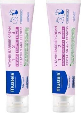 Mustela Vitamin Barrier Cream 1.2.3 Pişik Kremi 100 Ml X 2 Adet