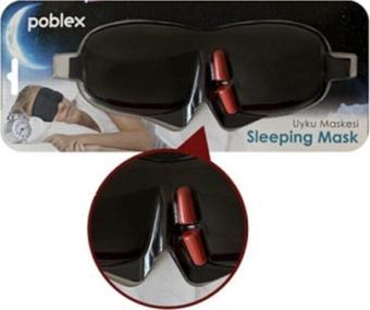 Poblex Uyku Maskesi 3D Siyah + Köpük Kulak Tıkacı