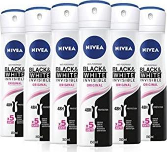 Nıvea Invisible For Black&White Clear Kadın Deodorant 150Ml X 6 Adet