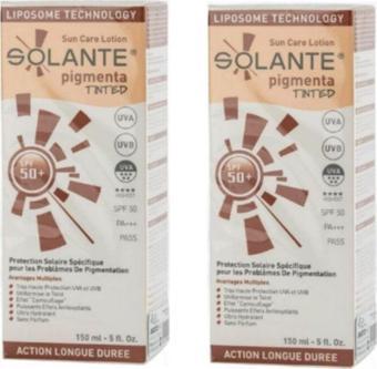 Solante Pigmenta Tinted (Renkli) Güneş Losyonu Spf 50+ Losyon 150 Ml X2 Adet