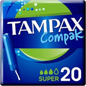 Tampax ( 3 Adet ) Compak Super Aplikatörlü Tamponlar 20 Adet