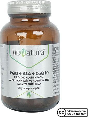 Venatura Pqq+Ala+Coq10 30 Yumuşak Kapsül