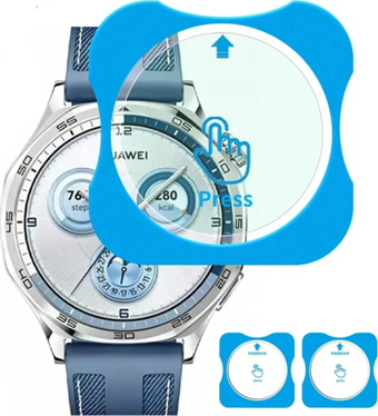 Huawei Watch GT 5 / GT 4 46mm Ekran Koruyucu Cam Temperli Kolay Uygulama Aparatlı Koruyucu