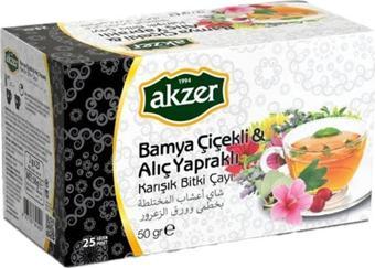 Akzer Bamya Çiçekli-Alıç Yapraklı Bitki Çayı 25 Li
