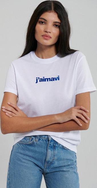 Mavi M1612242-620 Bısıklet Yaka Logo Tışort Beyaz Ss Kadın T-Shirt