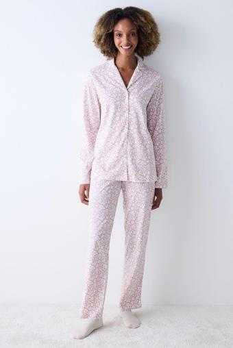 Penti Pamuklu Dreamy Gül Kurusu Pembe Düğmeli Gömlek Pantolon Pijama Takımı