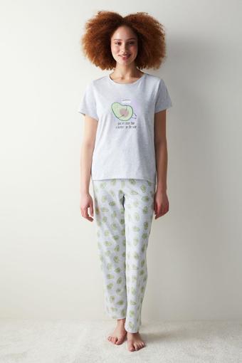 Penti Avokado Gri Pantolon Pijama Takımı