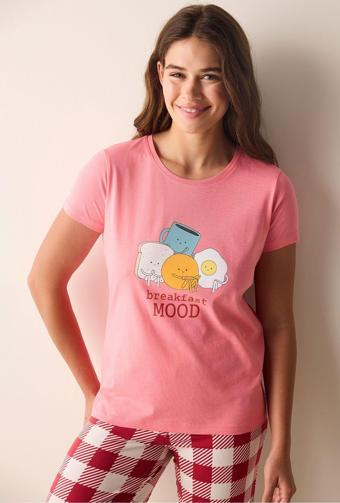 Penti Breakfast Mood Çok Renkli Pantolon Pijama Takımı