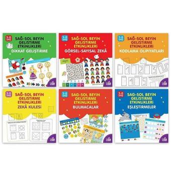 5 - 8 Yaş Sağ - Sol Beyin Geliştirme Etkinlikleri Seti - 6 Kitap Takım - Halk Kitabevi Yayınevi