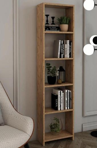 Bab Home 6 Raflı 40 Cm Dekoratif Kitaplık Ceviz Kitaplık Ofis Kitaplığı Dolap Evrak Rafı Ev Rafı Kitap Rafı