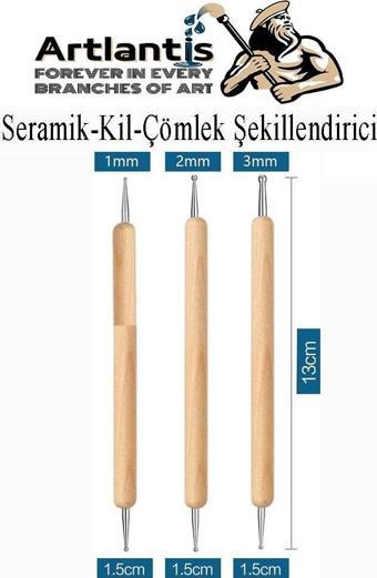 Seramik Kil Çömlek Şekillendirici 3 lü 1 Paket Seramik Modelaj Oyma Seti Heykel Hobi Tasarım