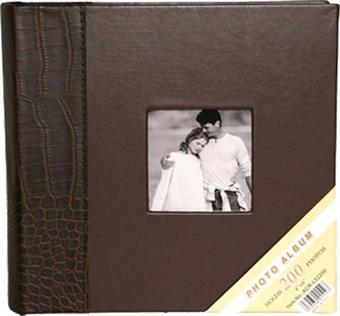 Rabsev 10x15cm 200 Fotoğraf Kapasiteli Lüks Pencereli Deri Fotoğraf Albümü