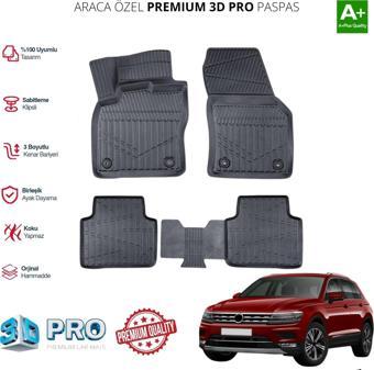 TİGUAN ARACA ÖZEL 3D PASPAS 2016 2017 2018 2019 2020 2021 2022 2023 