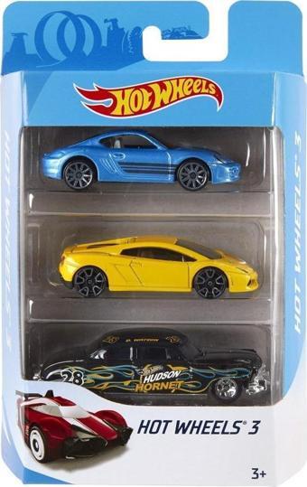 Hot Wheels Üçlü Araba Seti - Geniş Ürün Yelpazesi, Oyuncak Araba Koleksiyonu, 1:64 Ölçek K5904