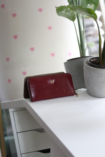 Bordo Dokulu Slim Kartlık Detaylı Cüzdan