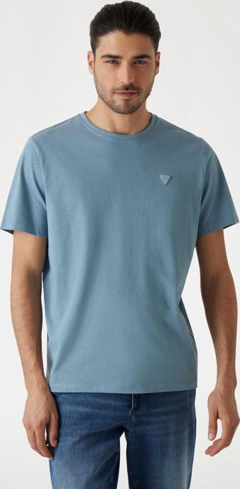 Guess Erkek Mavi Patch Detaylı Tişört