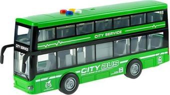 Ctoys City Series İki Katlı Sesli ve Işıklı Super Bus Yeşil RJ5504