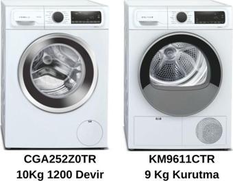 Profilo Lüx Set 10 Kg Çamaşır (Cga252Z0Tr) + 9 Kg Kurutma (Km9611Ctr)