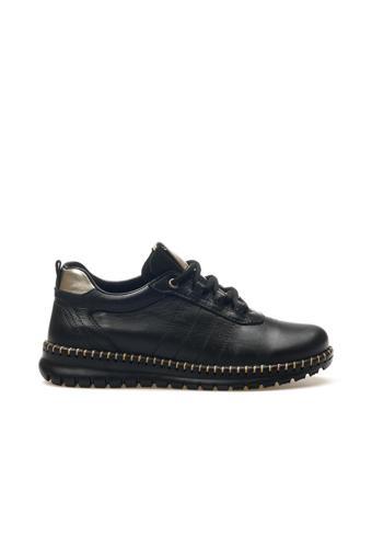 Kadın Hakiki Deri Günlük Sneaker Ayakkabı 25y D25ya-3275 Z Siyah